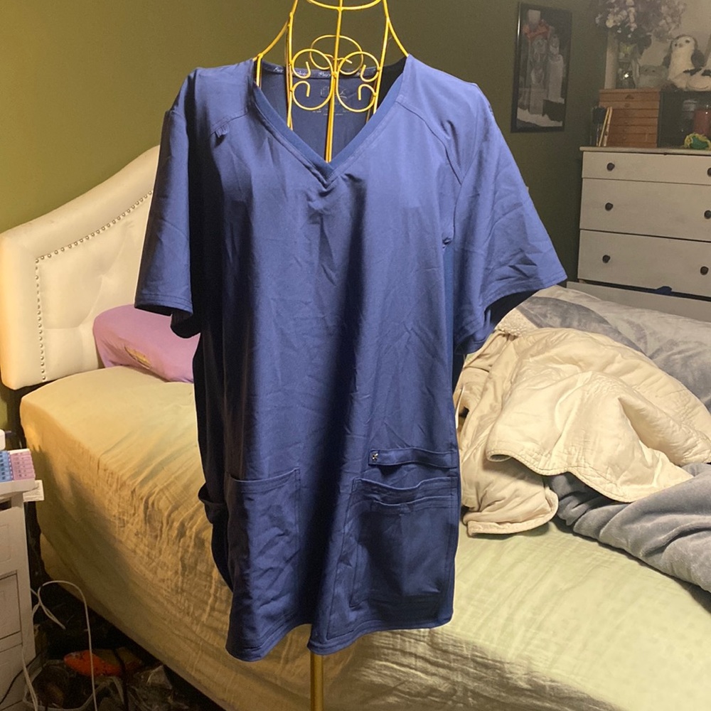CHEROKEE blue scrub top size 2xl